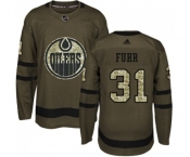 Youth Adidas Edmonton Oilers #31 Grant Fuhr Authentic Green Salute to Service NHL Jersey