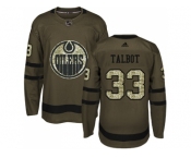 Youth Adidas Edmonton Oilers #33 Cam Talbot Green Salute to Service Stitched NHL Jersey
