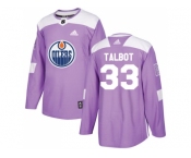 Youth Adidas Edmonton Oilers #33 Cam Talbot Purple Authentic Fights Cancer Stitched NHL Jersey