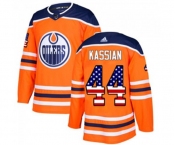 Youth Adidas Edmonton Oilers #44 Zack Kassian Authentic Orange USA Flag Fashion NHL Jersey