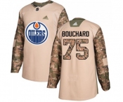 Youth Adidas Edmonton Oilers #75 Evan Bouchard Authentic Camo Veterans Day Practice NHL Jersey