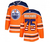 Youth Adidas Edmonton Oilers #75 Evan Bouchard Authentic Orange USA Flag Fashion NHL Jersey