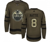 Youth Adidas Edmonton Oilers #8 Ty Rattie Authentic Green Salute to Service NHL Jersey