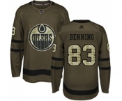 Youth Adidas Edmonton Oilers #83 Matt Benning Authentic Green Salute to Service NHL Jersey