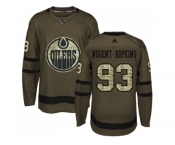 Youth Adidas Edmonton Oilers #93 Ryan Nugent-Hopkins Green Salute to Service Stitched NHL Jersey
