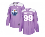 Youth Adidas Edmonton Oilers #99 Wayne Gretzky Purple Authentic Fights Cancer Stitched NHL Jersey