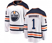 Youth Edmonton Oilers #1 Laurent Brossoit Fanatics Branded White Away Breakaway NHL Jersey