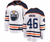 Youth Edmonton Oilers #46 Pontus Aberg Authentic White Away Fanatics Branded Breakaway NHL Jersey
