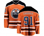 Youth Edmonton Oilers #91 Drake Caggiula Fanatics Branded Orange Home Breakaway NHL Jersey