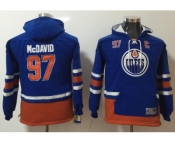 Youth Edmonton Oilers #97 Connor McDavid Light Blue Name & Number Pullover NHL Hoodie
