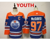 Youth Edmonton Oilers #97 Connor McDavid Royal Blue With Orange Home Hockey Stitched NHL Jersey Youth Edmonton Oilers #97 Connor McDavid Royal Blue With Orange Home Hockey Stitched NHL Jersey