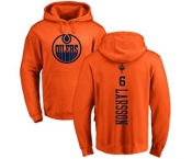 NHL Adidas Edmonton Oilers #6 Adam Larsson Orange One Color Backer Pullover Hoodie