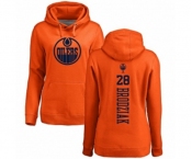NHL Women Adidas Edmonton Oilers #28 Kyle Brodziak Orange One Color Backer Pullover Hoodie