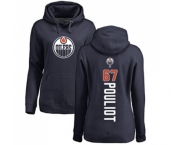 NHL Women Adidas Edmonton Oilers #67 Benoit Pouliot Navy Blue Backer Pullover Hoodie