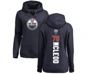 NHL Women Adidas Edmonton Oilers #70 Ryan McLeod Navy Blue Backer Pullover Hoodie