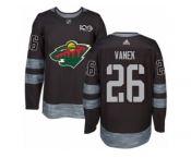 Men's Adidas Minnesota Wild #26 Thomas Vanek Authentic Black 1917-2017 100th Anniversary NHL Jersey