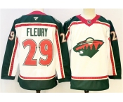 Men's Minnesota Wild #29 Marc-Andre Fleury White 2025 25th Anniversary Stitched Hockey Jersey Men's Minnesota Wild #29 Marc-Andre Fleury White 2025 25th Anniversary Stitched Hockey Jersey