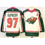Men's Minnesota Wild #97 Kirill Kaprizov White 2025 With A Patch 25th Anniversary Stitched Hockey Jersey Men's Minnesota Wild #97 Kirill Kaprizov White 2025 With A Patch 25th Anniversary Stitched Hockey Jersey