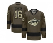 Minnesota Wild #16 Jason Zucker Green Salute to Service Stitched NHL Jersey