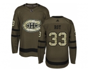 Adidas Montreal Canadiens #33 Patrick Roy Green Salute to Service Stitched NHL Jersey