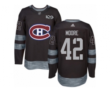 Men's Adidas Montreal Canadiens #42 Dominic Moore Authentic Black 1917-2017 100th Anniversary NHL Jersey