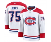 Men's Montreal Canadiens #75 Jakub Dobes White Fanatics Premium Away Jersey Men's Montreal Canadiens #75 Jakub Dobes White Fanatics Premium Away Jersey