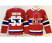 Youth Montreal Canadiens #53 Noah Dobson Red 2024-25 Stitched Jersey Youth Montreal Canadiens #53 Noah Dobson Red 2024-25 Stitched Jersey