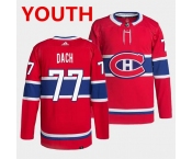 Youth Montreal Canadiens #77 Kirby Dach Red Stitched Jersey Youth Montreal Canadiens #77 Kirby Dach Red Stitched Jersey