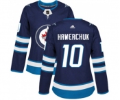 Women Adidas Winnipeg Jets #10 Dale Hawerchuk Authentic Navy Blue Home NHL Jersey