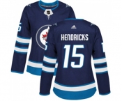 Women Adidas Winnipeg Jets #15 Matt Hendricks Authentic Navy Blue Home NHL Jersey