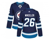 Women Adidas Winnipeg Jets #26 Blake Wheeler Navy Blue Home Authentic Stitched NHL Jersey