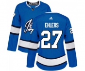 Women Adidas Winnipeg Jets #27 Nikolaj Ehlers Authentic Blue Alternate NHL Jersey