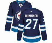 Women Adidas Winnipeg Jets #27 Teppo Numminen Authentic Navy Blue Home NHL Jersey