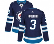Women Adidas Winnipeg Jets #3 Tucker Poolman Authentic Navy Blue Home NHL Jersey