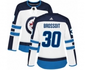 Women Adidas Winnipeg Jets #30 Laurent Brossoit Authentic White Away NHL Jersey