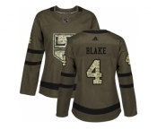 Women Adidas Winnipeg Jets #4 Rob Blake Green Salute to Service Stitched NHL Jersey