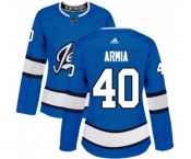 Women Adidas Winnipeg Jets #40 Joel Armia Authentic Blue Alternate NHL Jersey