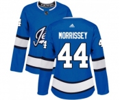 Women Adidas Winnipeg Jets #44 Josh Morrissey Authentic Blue Alternate NHL Jersey