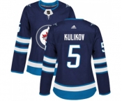 Women Adidas Winnipeg Jets #5 Dmitry Kulikov Authentic Navy Blue Home NHL Jersey