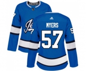 Women Adidas Winnipeg Jets #57 Tyler Myers Authentic Blue Alternate NHL Jersey