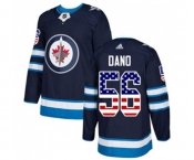 Youth Adidas Winnipeg Jets #56 Marko Dano Authentic Navy Blue USA Flag Fashion NHL Jersey