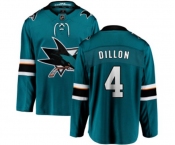 San Jose Sharks #4 Brenden Dillon Fanatics Branded Teal Green Home Breakaway NHL Jersey
