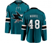 San Jose Sharks #48 Tomas Hertl Fanatics Branded Teal Green Home Breakaway NHL Jersey