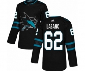 Youth Adidas San Jose Sharks #62 Kevin Labanc Premier Black Alternate NHL Jersey