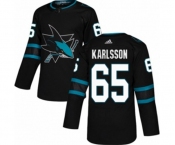 Youth Adidas San Jose Sharks #65 Erik Karlsson Authentic Black Alternate NHL Jersey