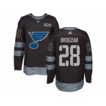 Men's Adidas St. Louis Blues #28 Kyle Brodziak Authentic Black 1917-2017 100th Anniversary NHL Jersey