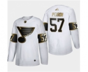 Men's St. Louis Blues #57 David Perron White Golden Edition Limited Stitched Hockey Jersey