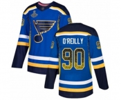 Men's St. Louis Blues #90 Ryan O'Reilly Authentic Blue Drift Fashion 2019 Stanley Cup Champions Hockey Jersey