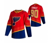 Men's St. Louis Blues #90 Ryan O'Reilly Red 2020-21 Reverse Retro Alternate Hockey Jersey