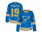 Women's Reebok St. Louis Blues #19 Jay Bouwmeester Authentic Blue 2017 Winter Classic NHL Jersey
